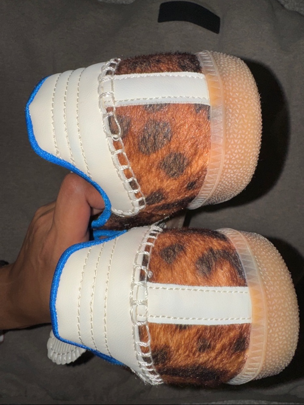 adidas x Wales Bonner Samba Leopard Print Sneakers in Brown, White & Blue - Picture 4 of 5